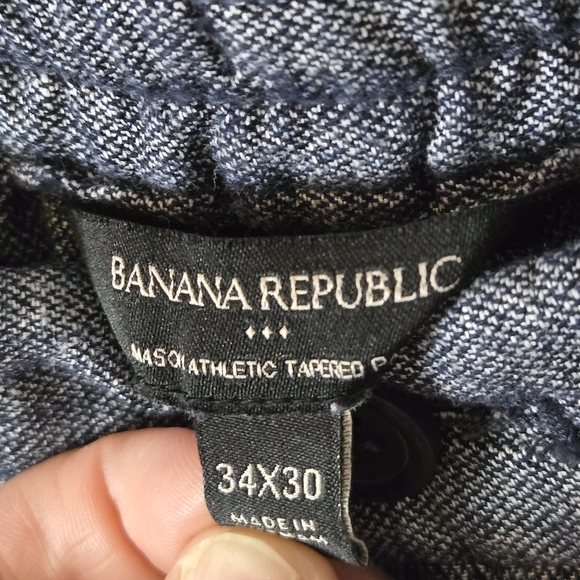 Men's Blue/Gray Casual Pants - Picture 2 of 4